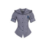 Kyouko & Harry Potter Co-signed Stripe Ruffle Collar Blouse