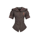 Kyouko & Harry Potter Co-signed Stripe Ruffle Collar Blouse