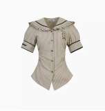 Kyouko & Harry Potter Co-signed Stripe Ruffle Collar Blouse