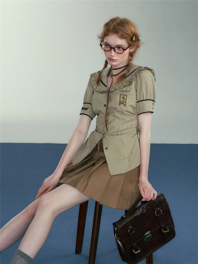 Kyouko & Harry Potter Co-signed Stripe Ruffle Collar Blouse Harry Potter Clothes