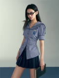 Kyouko & Harry Potter Co-signed Stripe Ruffle Collar Blouse