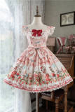 Cat Strawberry Garden Sweet Lolita Dress and Apron