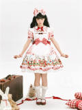 Cat Strawberry Garden Sweet Lolita Dress and Apron
