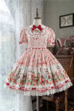 Cat Strawberry Garden Sweet Lolita Dress and Apron
