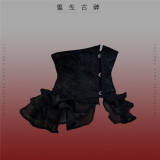 Antiqua Deus Regeneration Dark Black Gothic Lolita Skirt, Blouse, Corset and Train