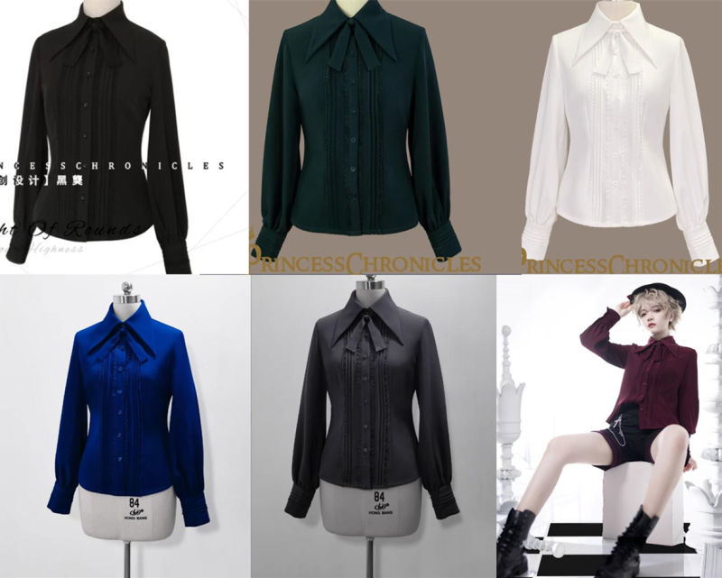 Princess Chronicles Ouji Fashion Blouse Black White Red Green Size M - In Stock