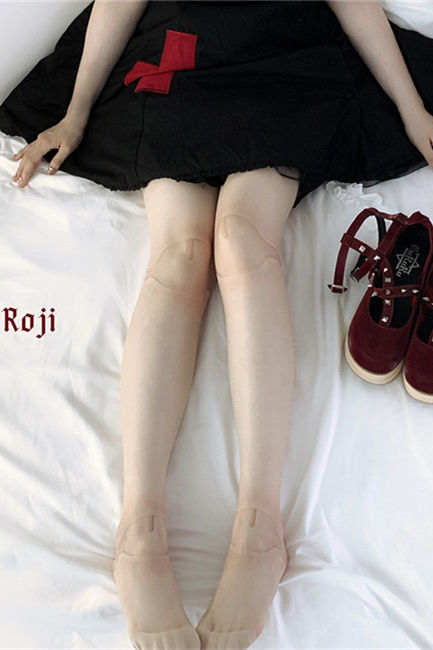 Jointed Doll Print Lolita Tights