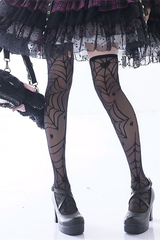 The Heart of Croto Glass Silk Above Knee Lolita Socks