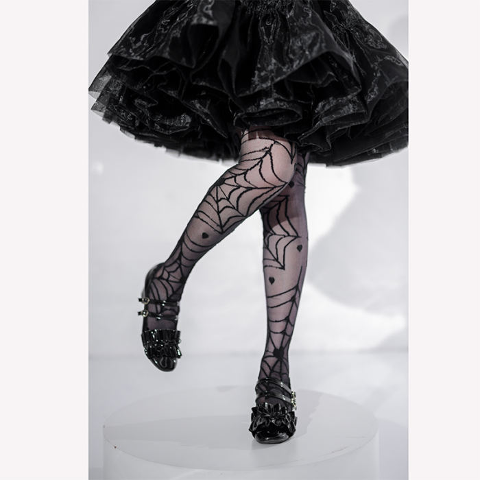 The Heart of Croto Glass Silk Above Knee Lolita Socks