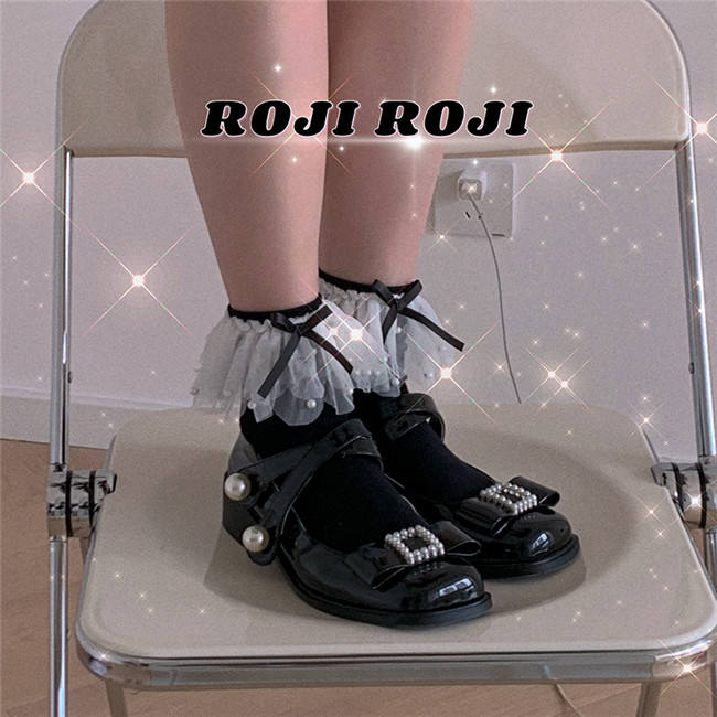 Pearl Girl Black and White Lolita Socks