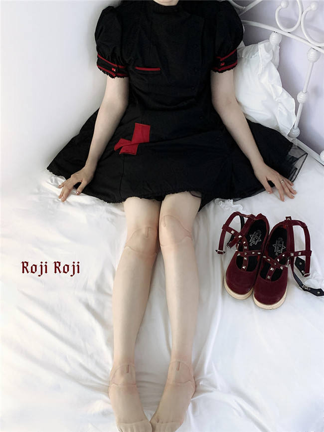 Jointed Doll Print Lolita Tights