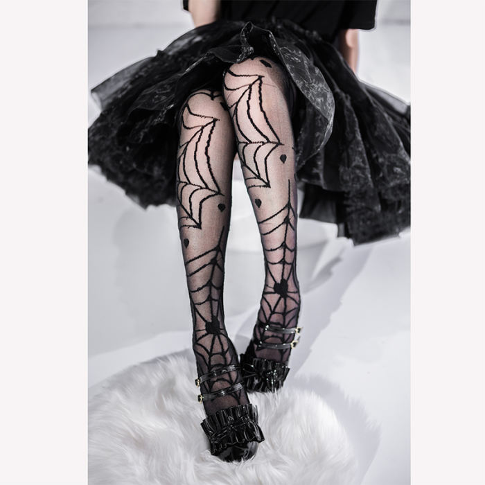 The Heart of Croto Glass Silk Above Knee Lolita Socks