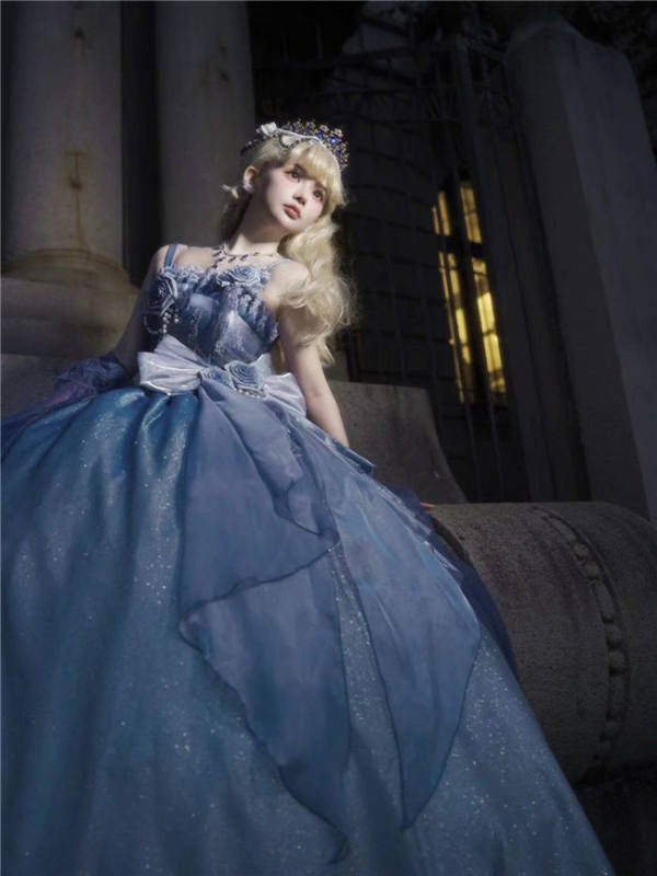 Milky Way Blue Lolita Wedding Dress