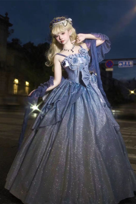 Milky Way Blue Lolita Wedding Dress