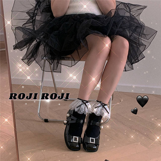 Pearl Girl Black and White Lolita Socks