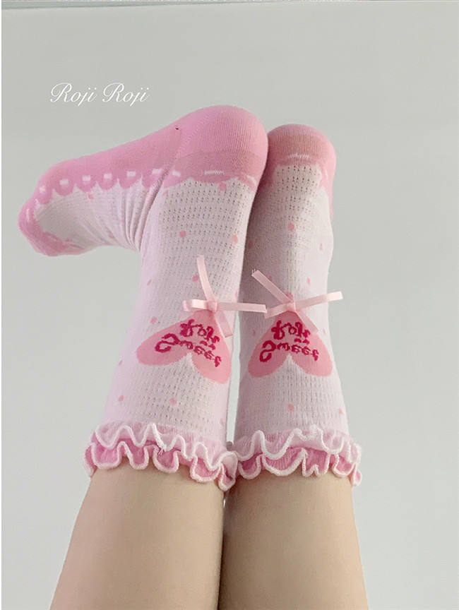 Polka Dots Pure Cotton Sweet Lolita Short Socks