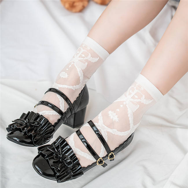 Angel and Devil Summer Glass Silk Lolita Socks