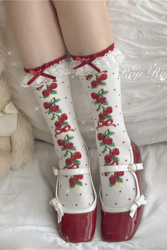 Strawberry Pure Cotton Sweet Lolita Socks