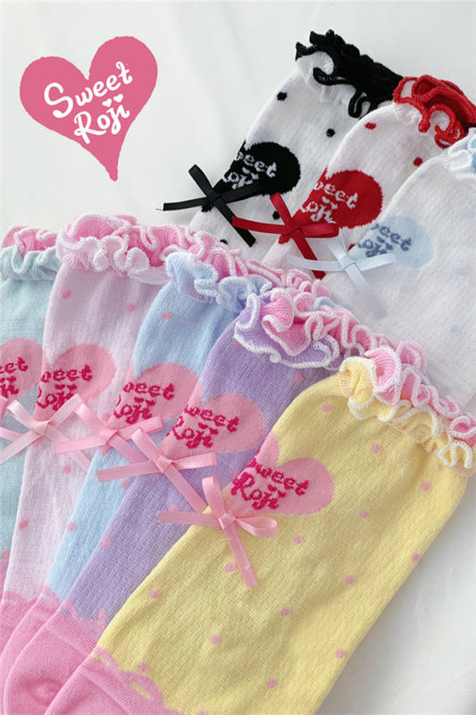 Polka Dots Pure Cotton Sweet Lolita Short Socks