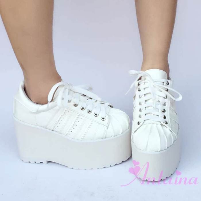 High platform White Matte Lolita Shoes