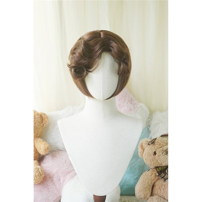 Yuchashui Bobo Short Wigs and Long Roman Curls Ponytail