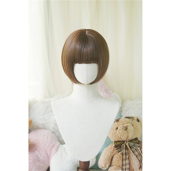 Yuchashui Bobo Short Wigs and Long Roman Curls Ponytail
