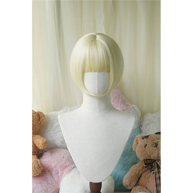 Yuchashui Bobo Short Wigs and Long Roman Curls Ponytail
