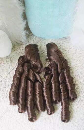 Yuchashui Bobo Short Wigs and Long Roman Curls Ponytail