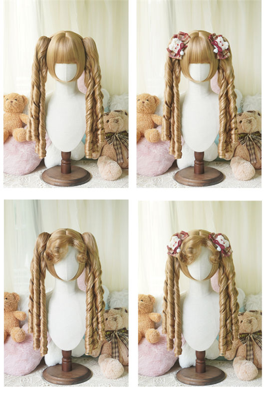 Yuchashui Bobo Short Wigs and Long Roman Curls Ponytail