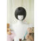 Black Short Wig with straight bangs