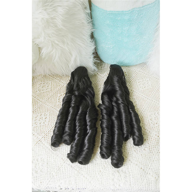 Yuchashui Bobo Short Wigs and Long Roman Curls Ponytail