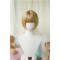 Dark Gold Short Wig with straight bangs