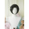 Black Short Wig with curly bangs