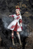 Your Highness Blood Rose Military Lolita Dress, Corset, Necktie and Medal