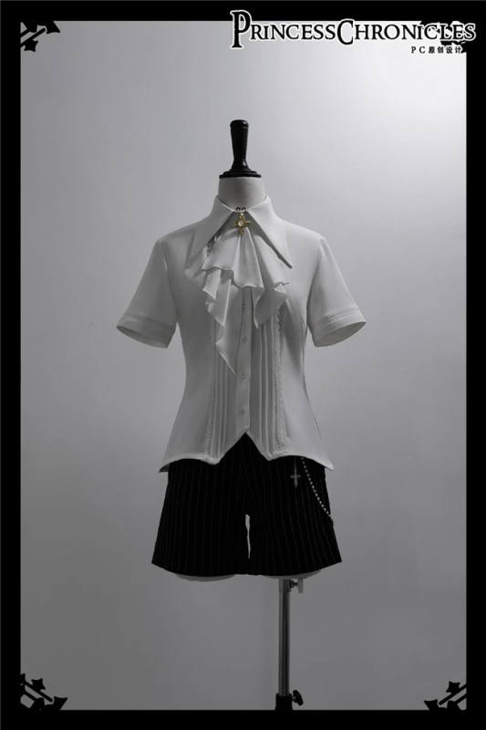 Short Sleeves Gothic Blouse Ouji Fashion