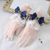 Lace Beadchain Lolita Gloves with Detachable Bows