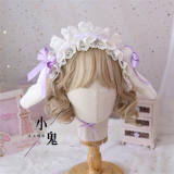 Removable Bunny Ears Lace Lolita Headdress Multiple Wear Ways