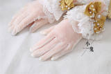 Lace Beadchain Lolita Gloves with Detachable Bows