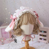 Removable Bunny Ears Lace Lolita Headdress Multiple Wear Ways