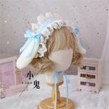 Removable Bunny Ears Lace Lolita Headdress Multiple Wear Ways