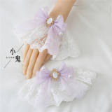 Sweet Lace Bow Lolita Wristcuffs