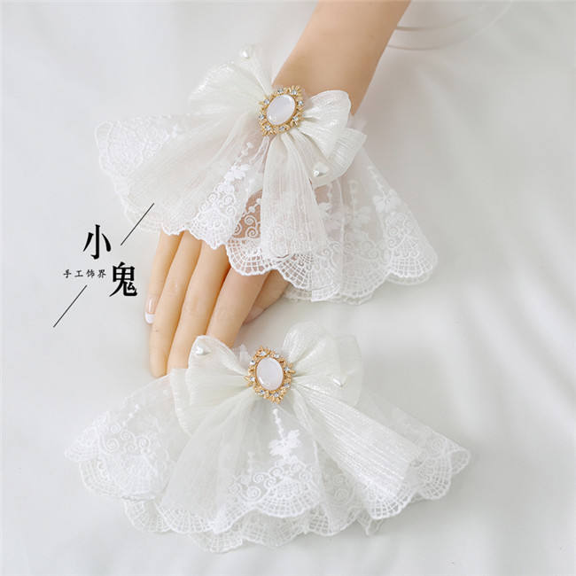 Sweet Lace Bow Lolita Wristcuffs