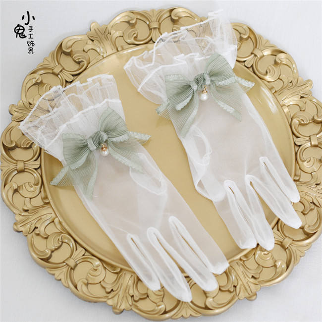 Vintage Bow Lace Lolita Gloves