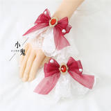 Sweet Lace Bow Lolita Wristcuffs