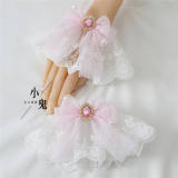 Sweet Lace Bow Lolita Wristcuffs