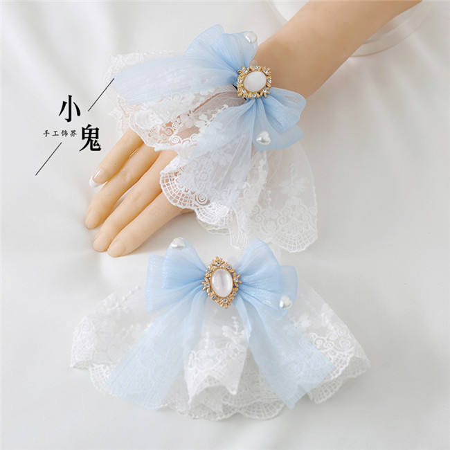 Sweet Lace Bow Lolita Wristcuffs