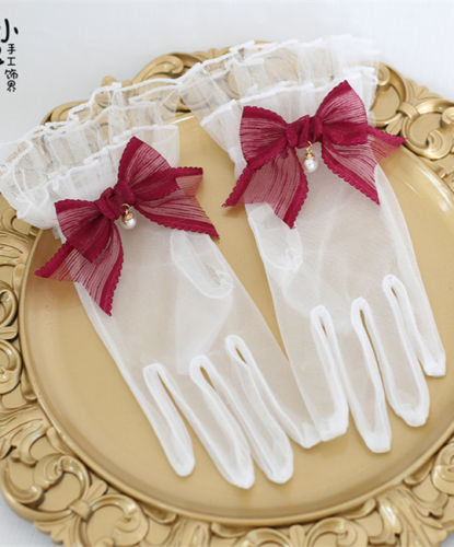 Vintage Bow Lace Lolita Gloves