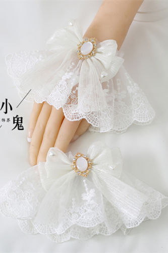 Sweet Lace Bow Lolita Wristcuffs