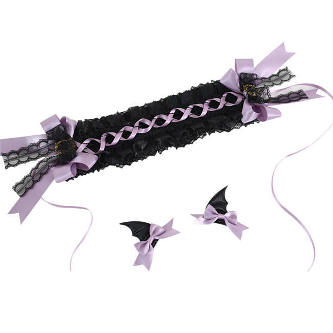 Halloween Gothic Lolita Headdress with Detachable Wings