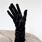 Black Velvet Long Gloves